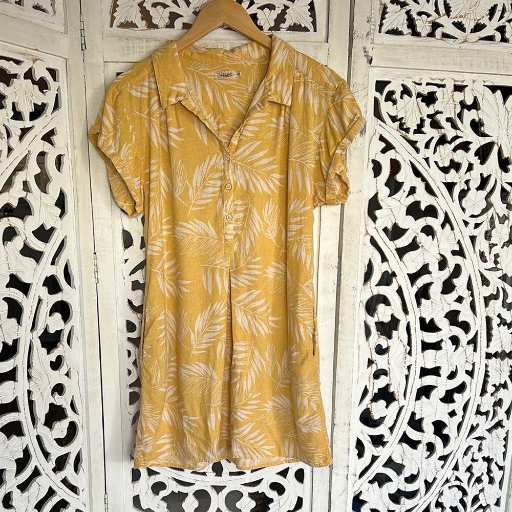 Faherty Yellow printed t-shirt dress